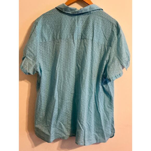 Sag Harbor Wom 2X short Sleeve Button Shirt Top - Picture 6 of 9